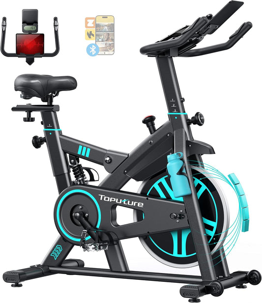 Cyclette, 15 kg, 160 kg, controllo smart, Toputure, 2026 Toputure Cyclette da Casa con App, Volano da 15 kg, Supporta fino a 160 kg