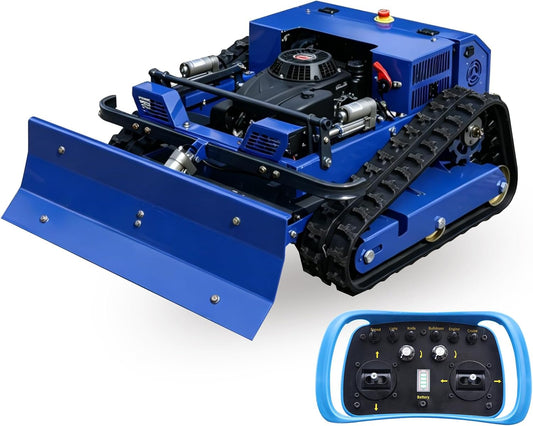 Tagliaerba robot, AIWEIYA, Tosaerba Telecomandato con Lama Antineve, Tosaerba su Catene Ibrido Benzina-Elettrico 4x4