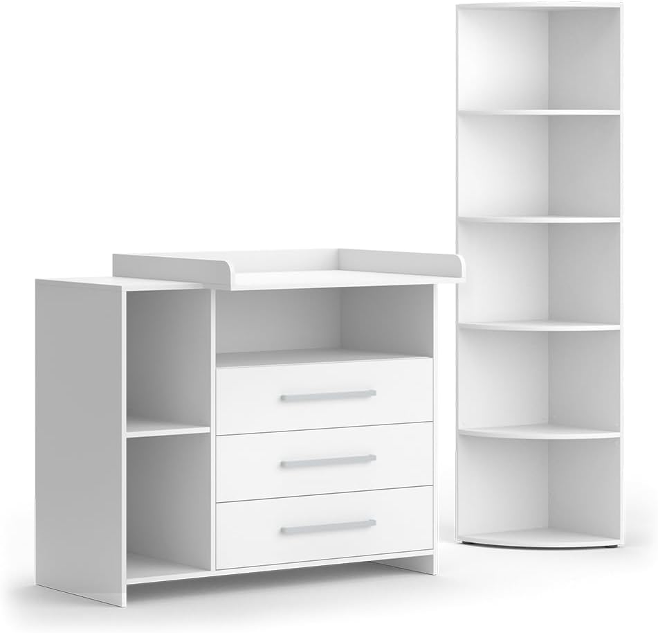 Vicco Cassettiere, 113 × 100 × 69.9 cm, bianco, Vicco Set per cameretta Oskar