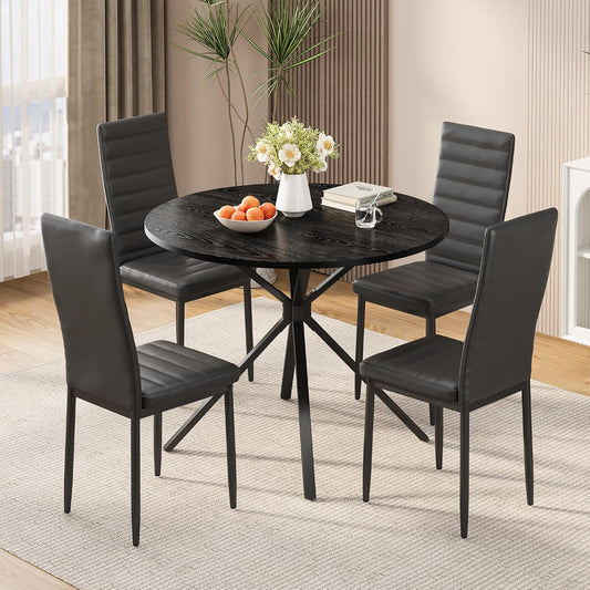 tavolo, 100 × 76 cm, legno, nero, per la cucina, per il soggiorno, Xbro