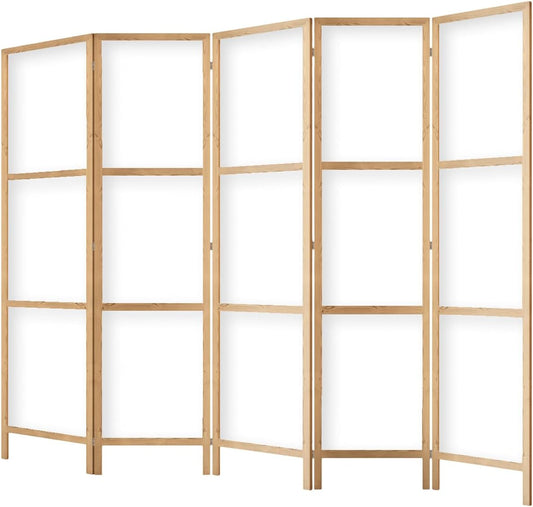 Paraventi, 225 × 172 cm, 5 pezzi, legno, framed concept, Paravento divisorio in legno 225x172 cm
