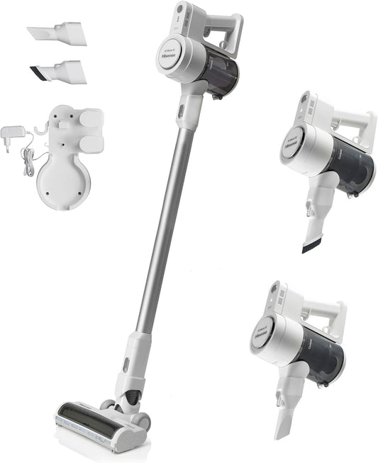 Hisense HVC6133W aspirapolvere, 21,6 V, 135W, con illuminazione LED, senza fili, Batteria 21, Rumorosità 78 db, Assorbimento 135W, Luci Led Frontali