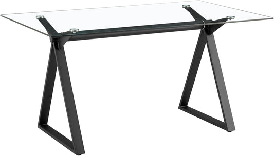 tavolo, 150 × 90 × 75 cm, vetro, nero, Brigros, 150x90x75 cm
