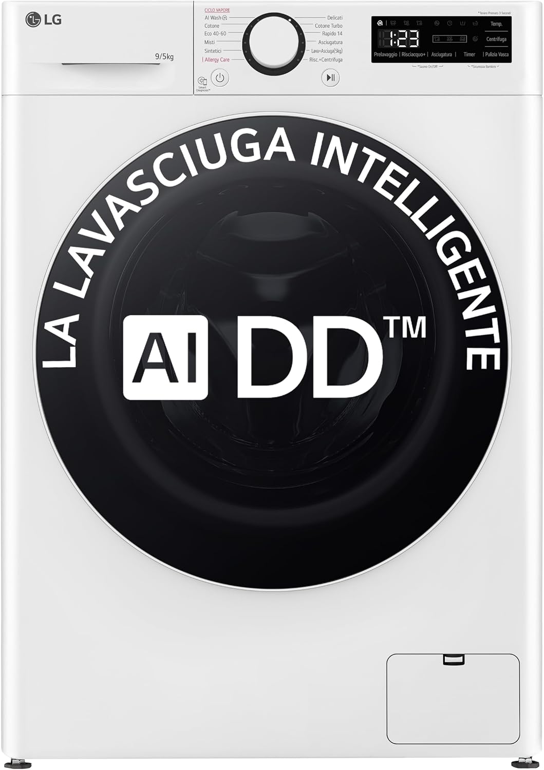 LG D2R5S09TSWW Lavasciuga combinate, 5kg, Serie R5, Classe A -10%/E - D2R5S09TSWW