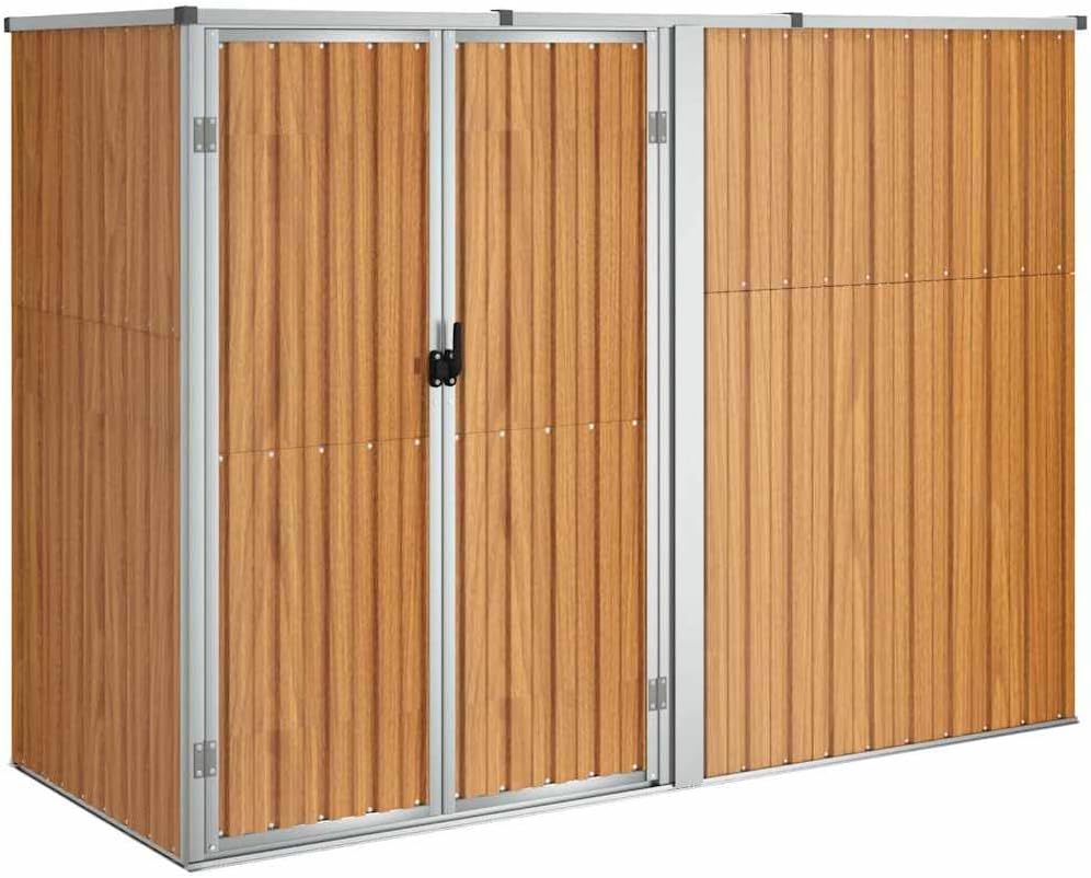 vidaXL Capanni, 225 × 89 × 161 cm, acciaio, marrone