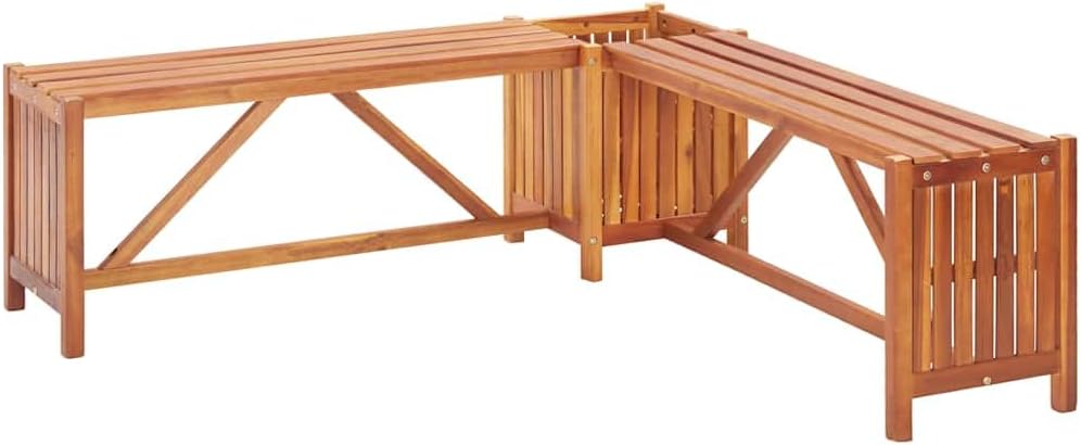 vidaXL Panche, 117 × 117 × 40 cm, tuinhoekbanken - Patio Corner Bench with Planter 46'x46'x15.7' Solid