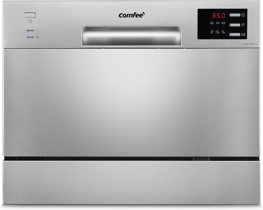 tavolo TD602E-S, 250 mm, con illuminazione LED, argento, COMFEE', 6 programmi, display a LED