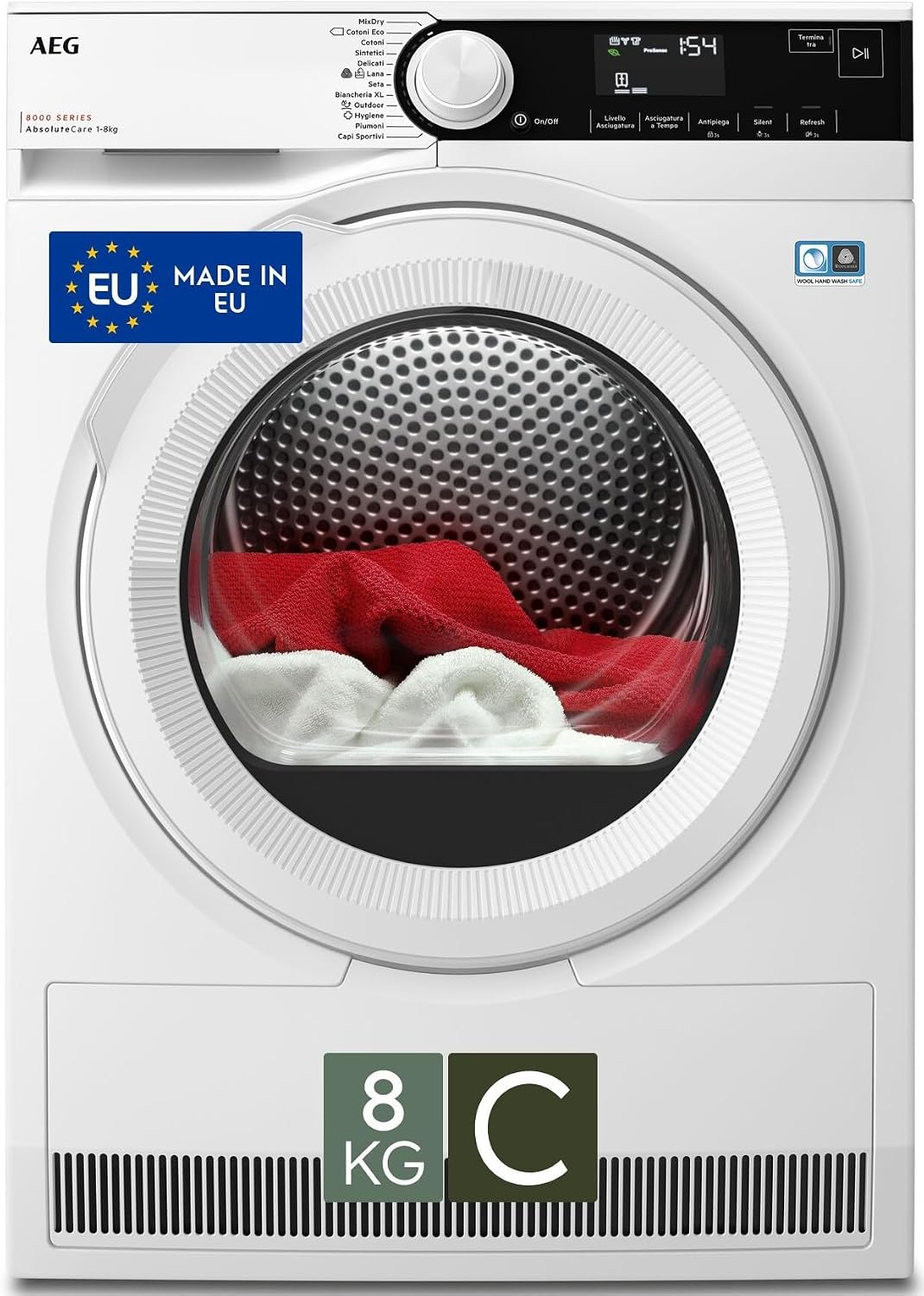 AEG TR8D83GW Asciugatrici a pompa di calore, 8 kg