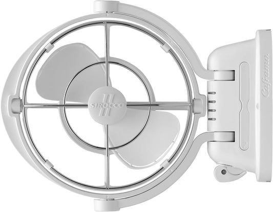 Ventilatori da soffitto con lampada, 17,8 cm, 24 V, bianco, SEEKR, 7010CAWBX, 3 velocità, flusso d'aria a 360 gradi, 125/185 CFM, 12/24 V, lama da 17