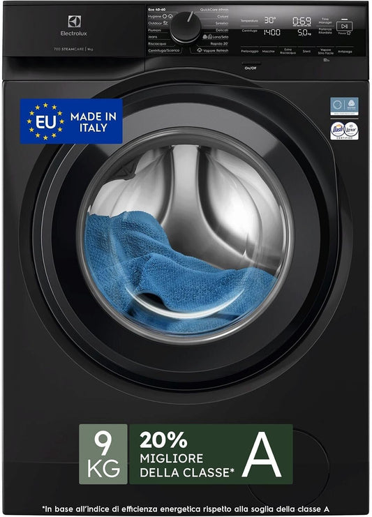 Electrolux EW7F49DG lavatrice, 9 kg, nero