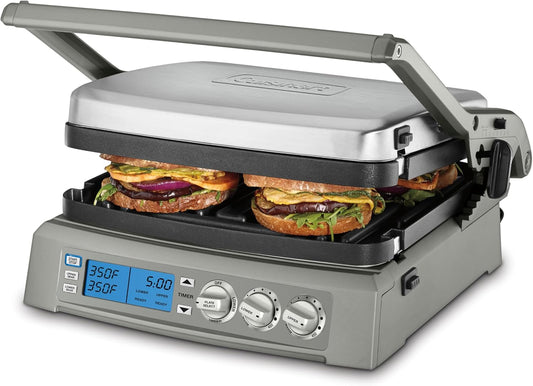 Electric Griddles GR-300NAS, Cuisinart, Cuisinart 6-in-1 Elite Griddler, 500°F Temperature Sear Function
