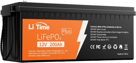 Batterie a ciclo profondo, 12V, senza fili, Litime, LiTime 12V 200Ah PLUS Batteria Litio, Più Di 4000 Cicli, 10 Anni Di Durata