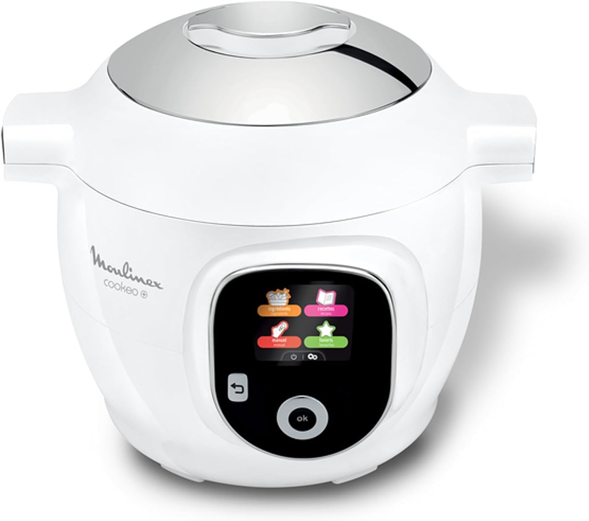 Pentole a pressione elettriche CE854110, 6 l, controllo smart, bianco, Moulinex, 80 ricette integrate, senza sorveglianza, bianco CE854110