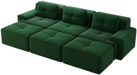 divano, 74 cm, vutizal, vutizal Cloud Divano angolare con funzione di sonno, divano modulare Boneless senza cornice, include 3 sgabelli
