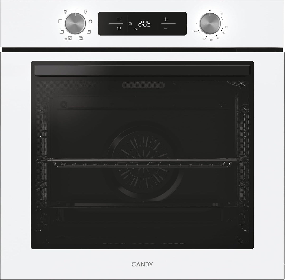 forno CA6, 595 × 595 × 548 mm, 78 l, controllo smart, bianco, CANDY, 1 vassoio e 1 griglia, 9 funzioni