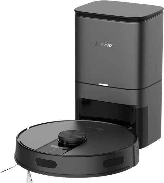 aspirapolvere RE4, 300ml, con WiFi, controllo smart, nero, EZVIZ, Navigazione LiDAR e Anticaduta. Aspirazione 4000Pa, Serbatoio 300ml, WiFi/APP/Alexa