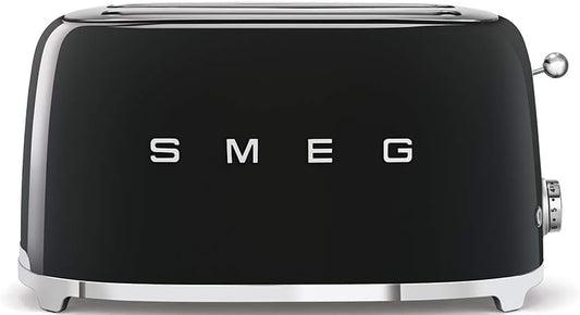 Tostapane TSF02BLEU, 36mm, 1500W, nero, Smeg, 2 Scomparti da 36mm, 6 Livelli di Doratura
