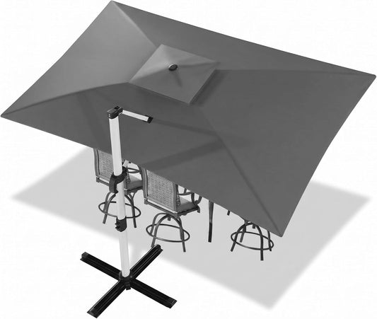 Ombrelloni UV50, 3 × 4m, alluminio, grigio, per il giardino, Devoko