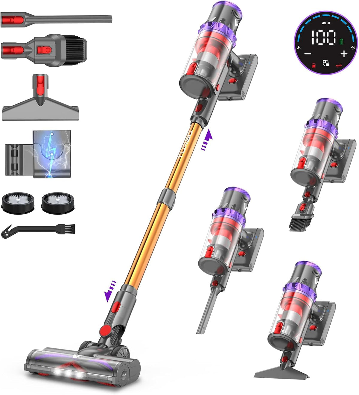aspirapolvere SU7, 90 mm, 580W, senza fili, coovy