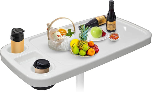 tavolo, 86 × 45,7 cm, HWHongRV, 86 x 45, per camper, con portabicchieri incorporati, supporto per telefono in ABS impermeabile e anti-invecchiamento