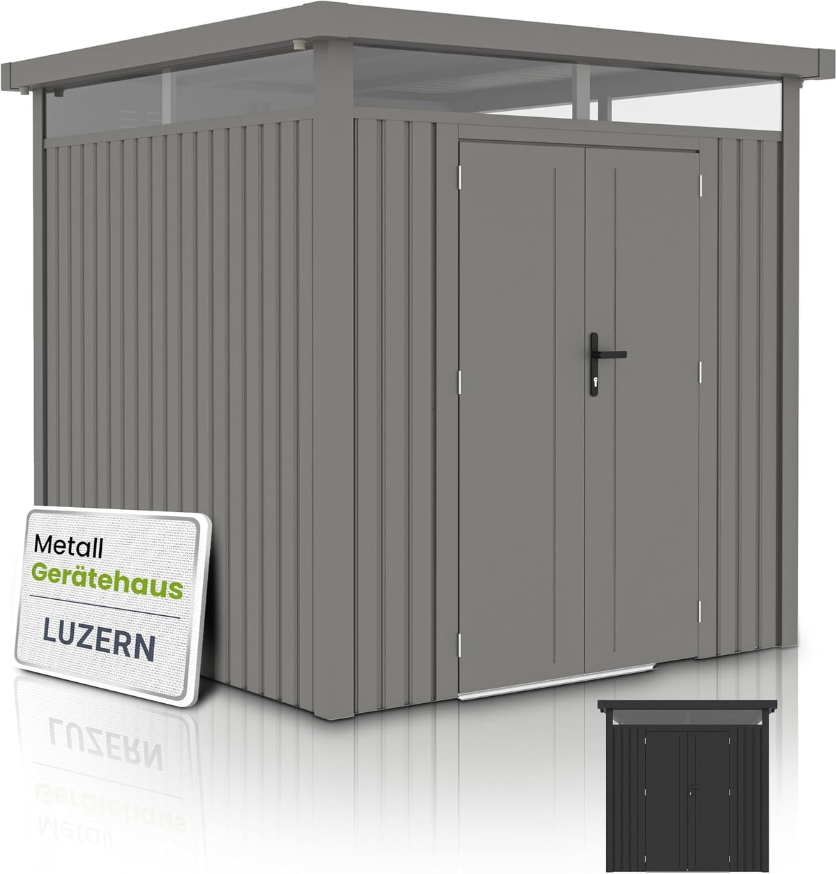 Capanni, metallo, per il giardino, Juskys, 3 m2, con porte e finestre, resistente alle intemperie e con serratura, garage per biciclette